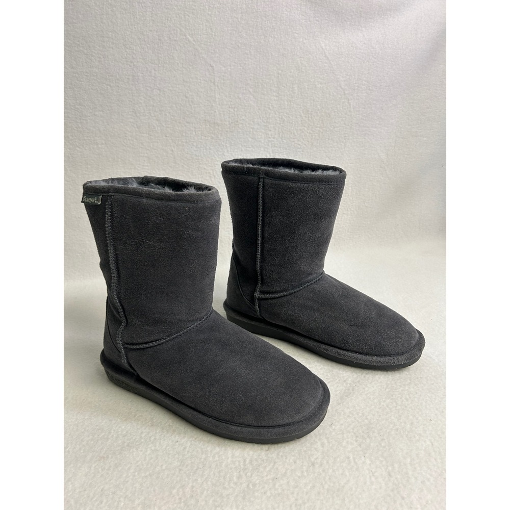 Gorpcore Cabin Bearpaw Women 8 Gray Suede Faux Fur Lined Mid Calf Winter Boots